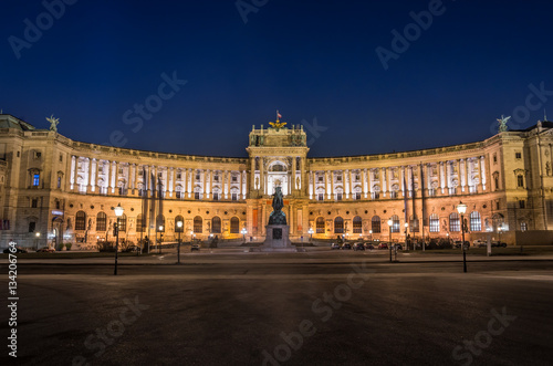 Vienna, Austria, Hofburg imperial palace in the night