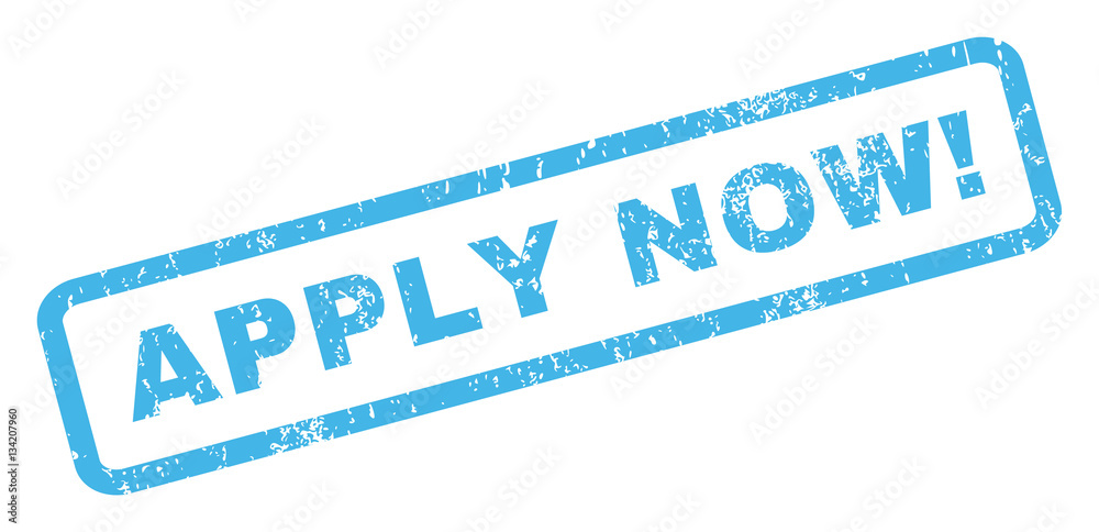 Apply Now! text rubber seal stamp watermark. Caption inside rectangular ...