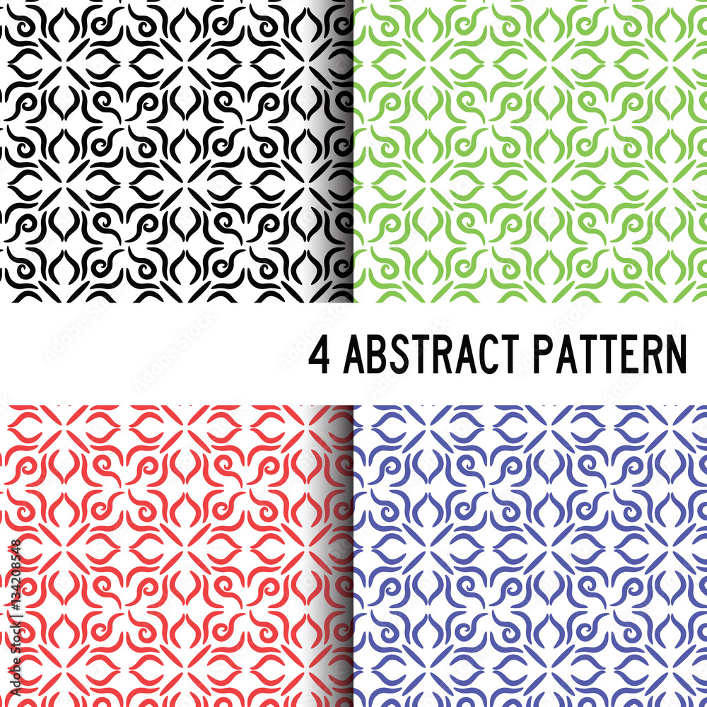 Abstract flower pattern background (4 Color, black, red, green, Abstract flower pattern background (4 Color, black, red, green,