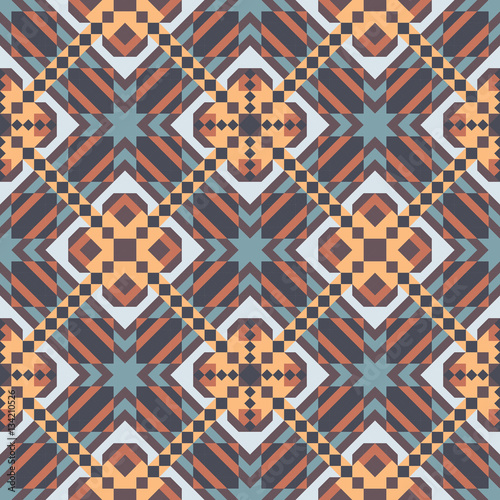Mosaic seamless pattern. Colorful vector illustration. Abstract