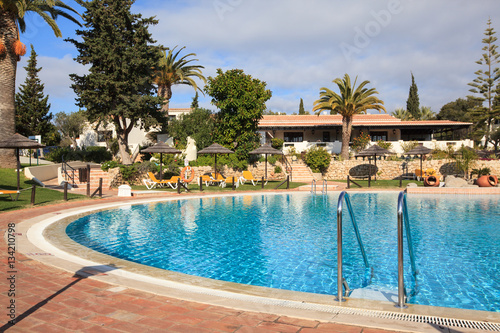 Outdoor swimming pool in luxury resort