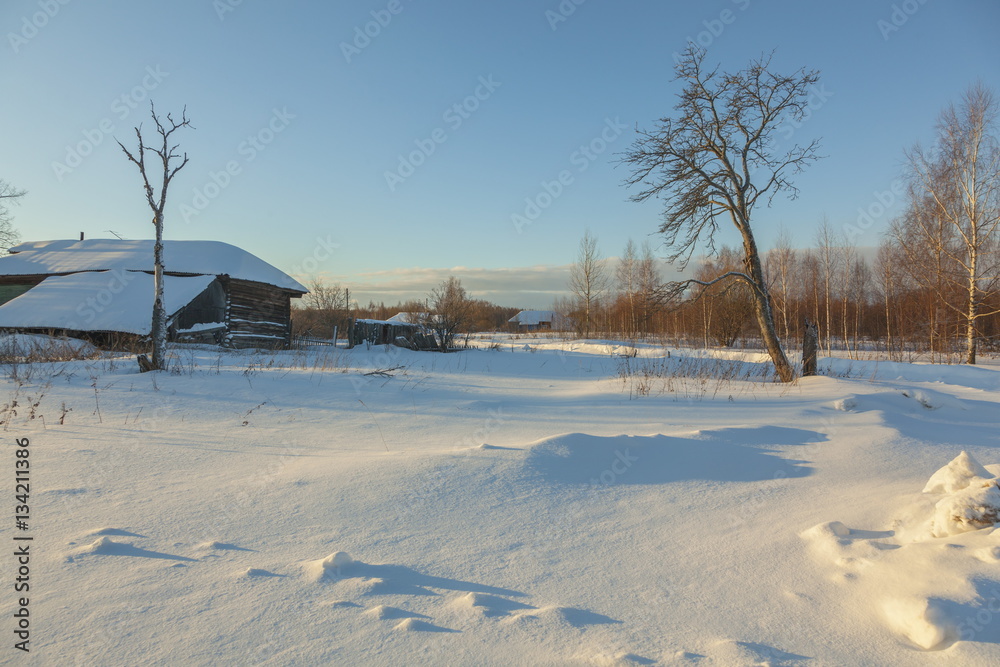 snowbound House and clear winter day