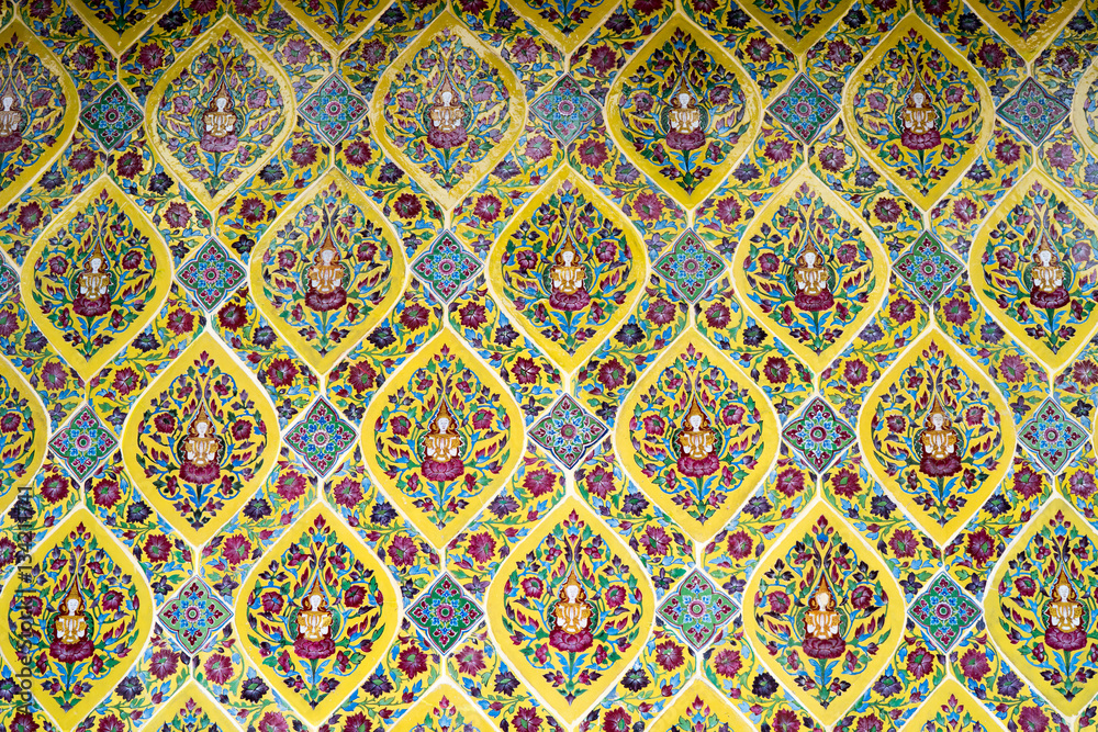 Wall of Wat Rachaborpit Temple Wall of Wat Rachaborpit Temple