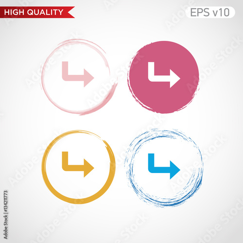 Free Download Colored icon or button of right arrow symbol with background - GFXLoad