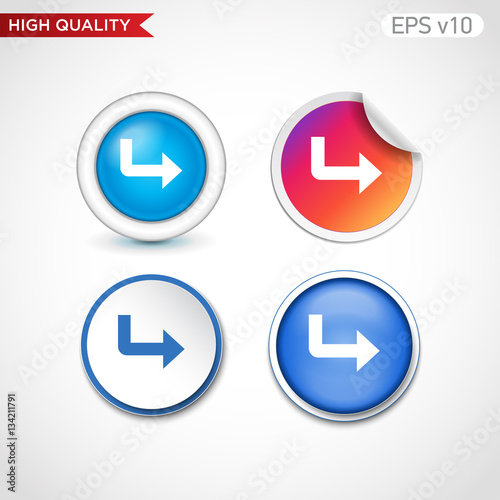 Free Download Colored icon or button of right arrow symbol with background - GFXLoad