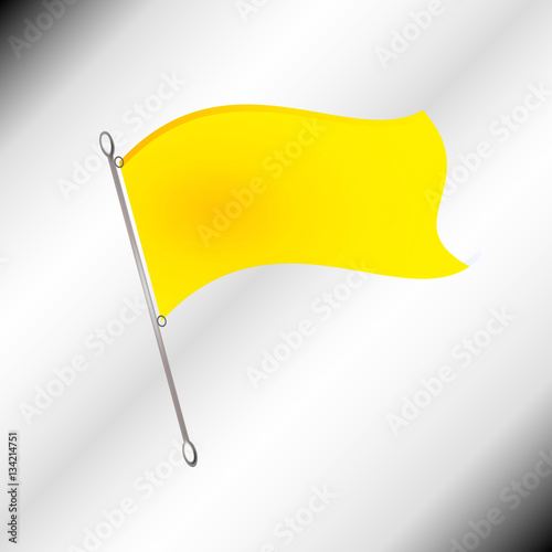 Yellow flag with shadow background