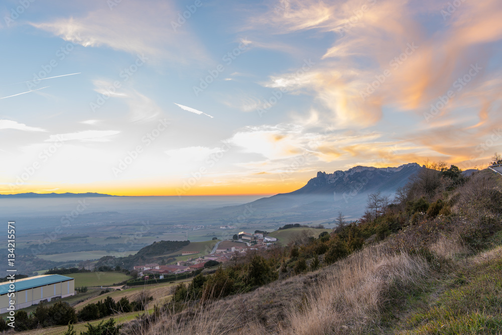 Beautiful Sunset in Lapoblacion Navara from Spain Beautiful Sunset in Lapoblacion Navara from Spain