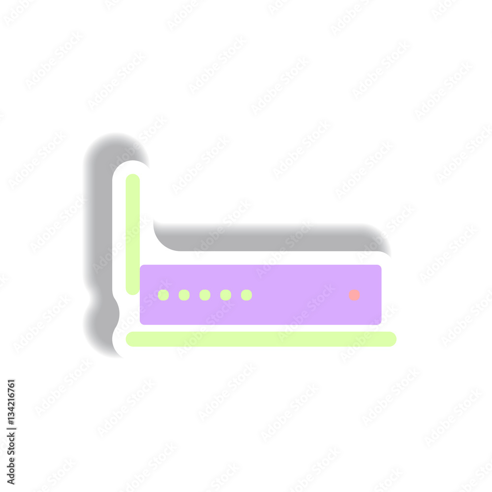 Vector illustration in paper sticker style wifi router Vector illustration in paper sticker style wifi router