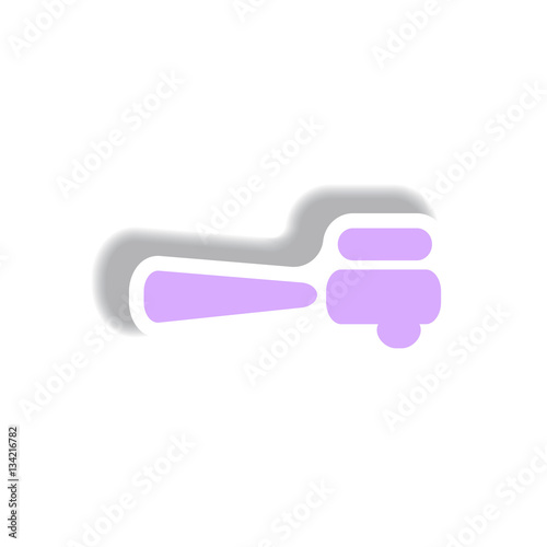 Vector illustration in paper sticker style cezve