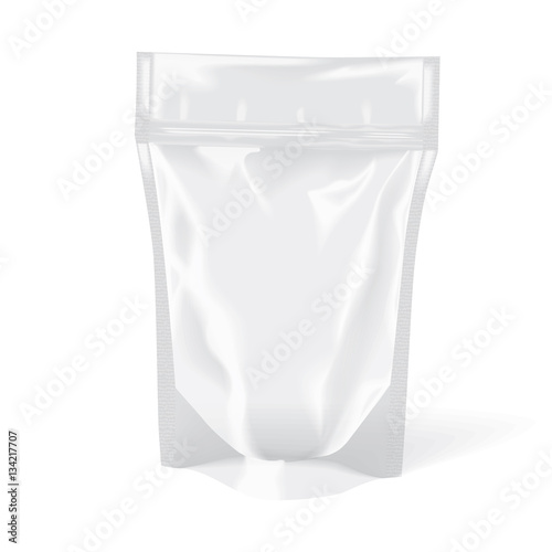 Plastic Bag Stand Up Pouch Zipper Transparent Mock-up Package Empty