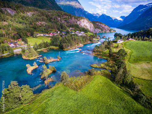 Fototapeta Naklejka Na Ścianę i Meble -  Beautiful Nature Norway aerial photography.