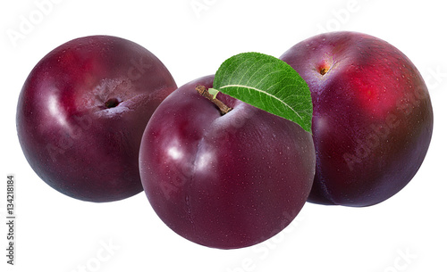 plum on a white