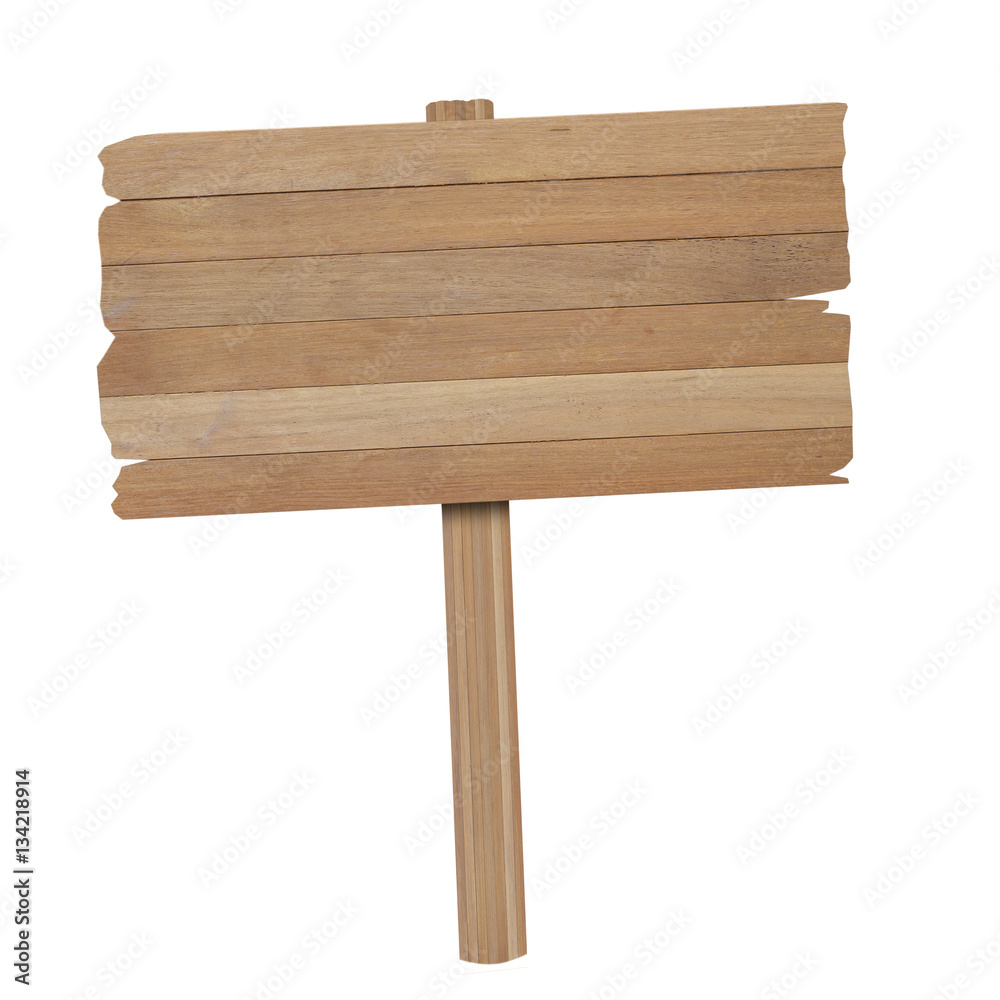 Wooden sign isolated on white Wooden sign isolated on white