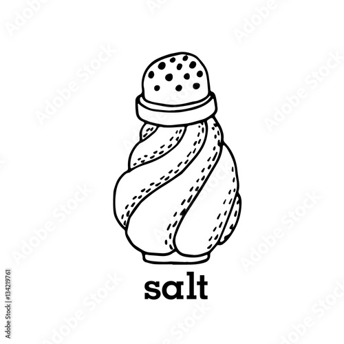 Vector salt shaker kitchen equipment hand drawn illustration