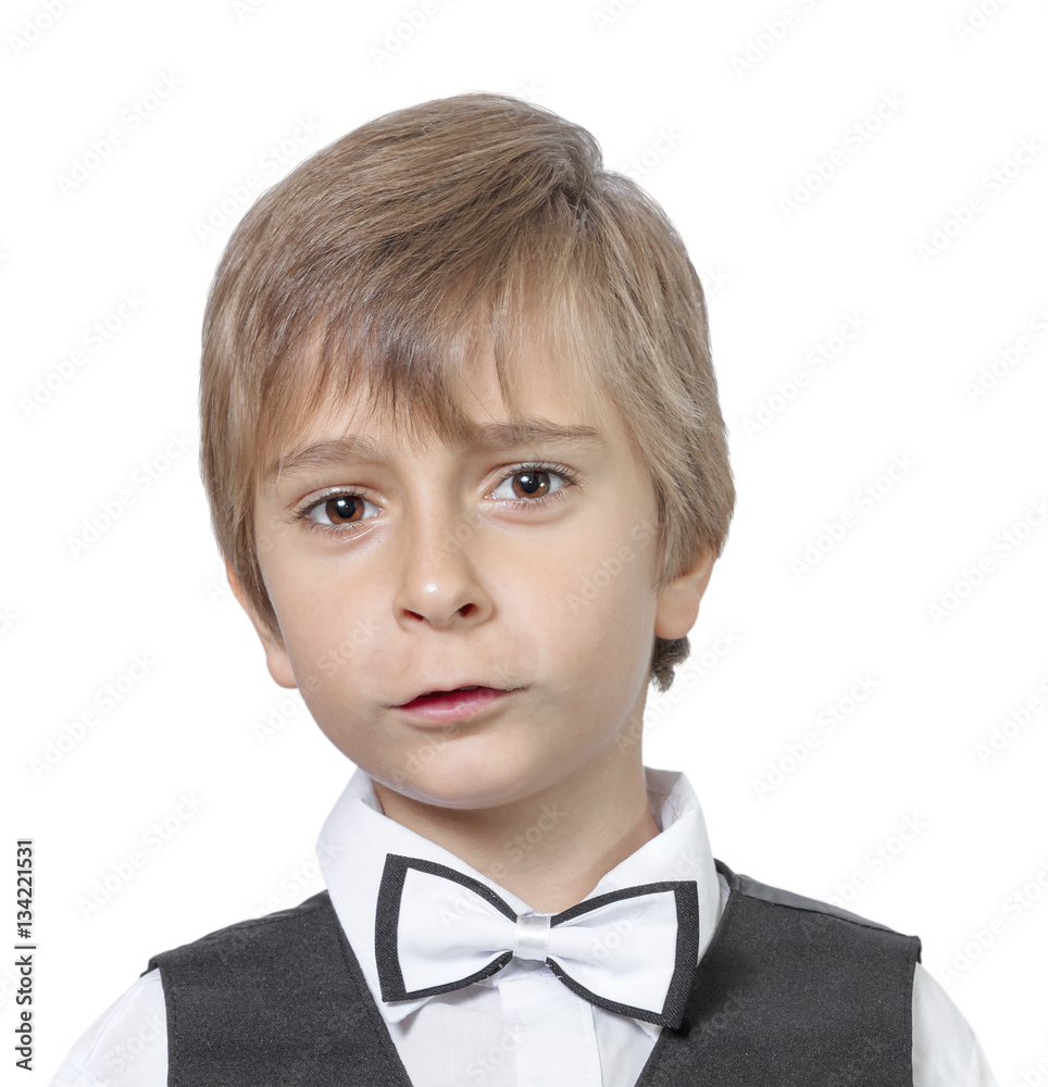 Emotional portrait of surprised teenager boy. isolated on white Emotional portrait of surprised teenager boy. isolated on white