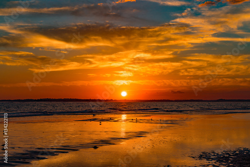 Fototapeta Zachód słońca na Folly Beach
