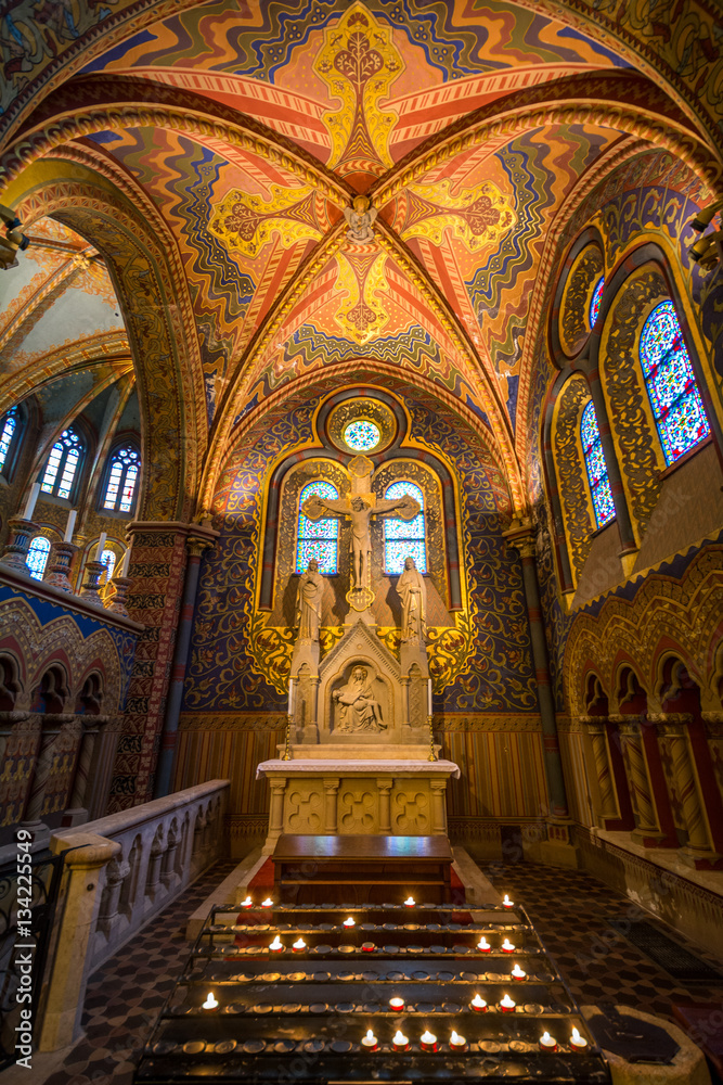 Obraz premium Matthias Church side chapel, Budapest, Hungary