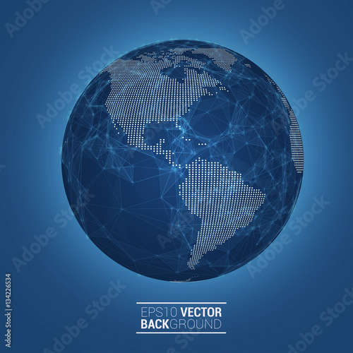 Network globe sphere earth map
