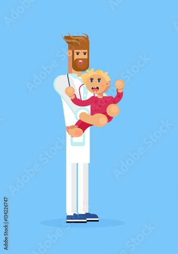 The pediatrist with the child