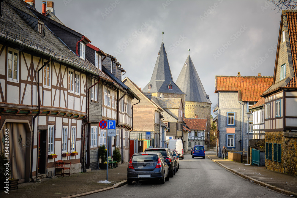 traditional half timbered houses at goslar, germany