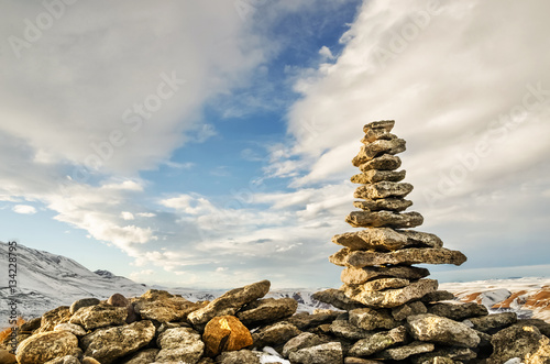 Zen stones stack rock flow