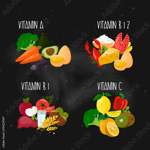 Vitamins collection. Vector.