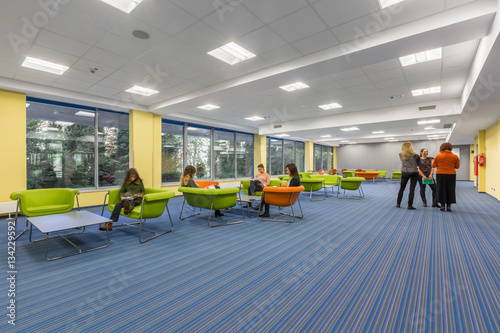 Bild auf Leinwand University interior with lounge area