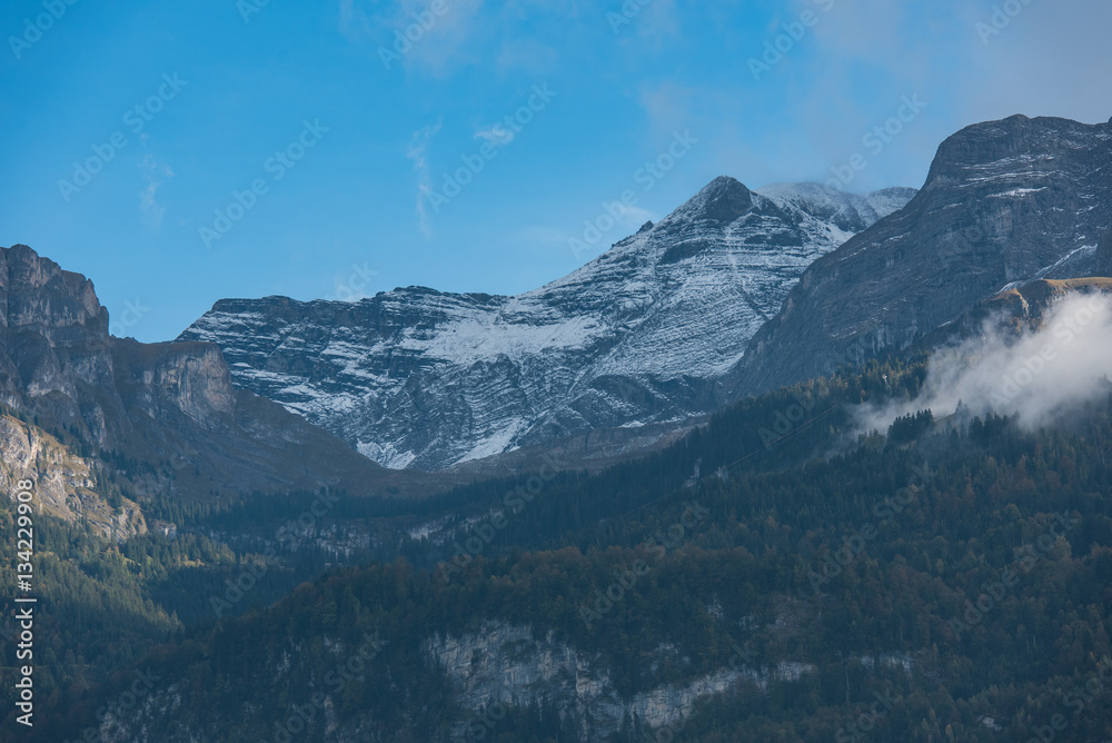 View of the Mountain side near Interlaken, Switzerland.