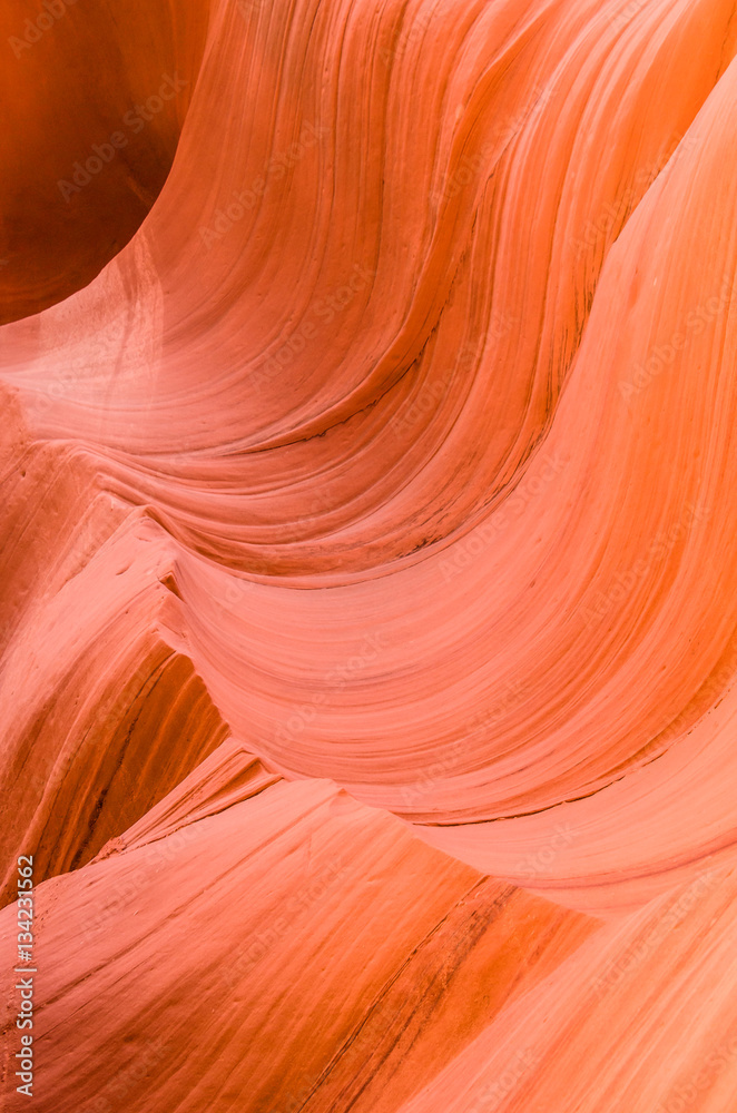 Pink peach wave shapes photographed at slots canyons in Arizona. Pink peach wave shapes photographed at slots canyons in Arizona.