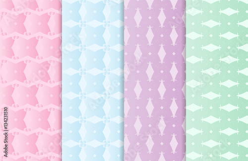 Set of 4 sweet pattern cute backgrounds for design.