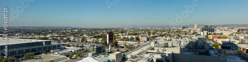 Skyline of downtown Los Angeles with clear sky
