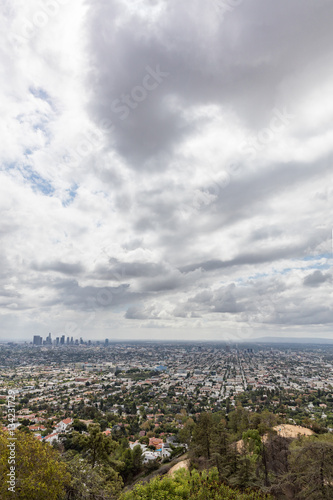 Fototapeta Naklejka Na Ścianę i Meble -  Los Angeles city with clouds