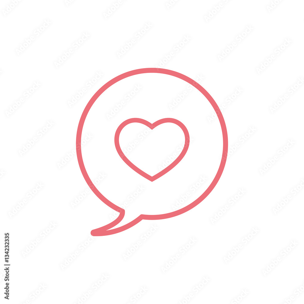 love heart, speech bubble, dialog box icon on white background love heart, speech bubble, dialog box icon on white background