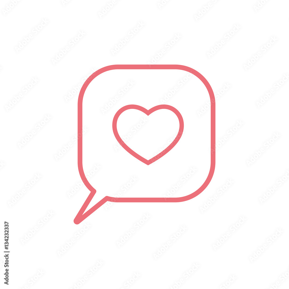 love heart, speech bubble, dialog box icon on white background love heart, speech bubble, dialog box icon on white background
