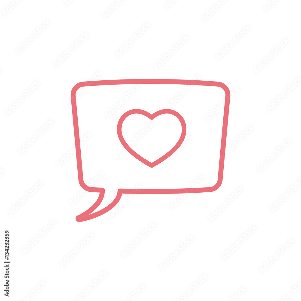 love heart, speech bubble, dialog box icon on white background love heart, speech bubble, dialog box icon on white background