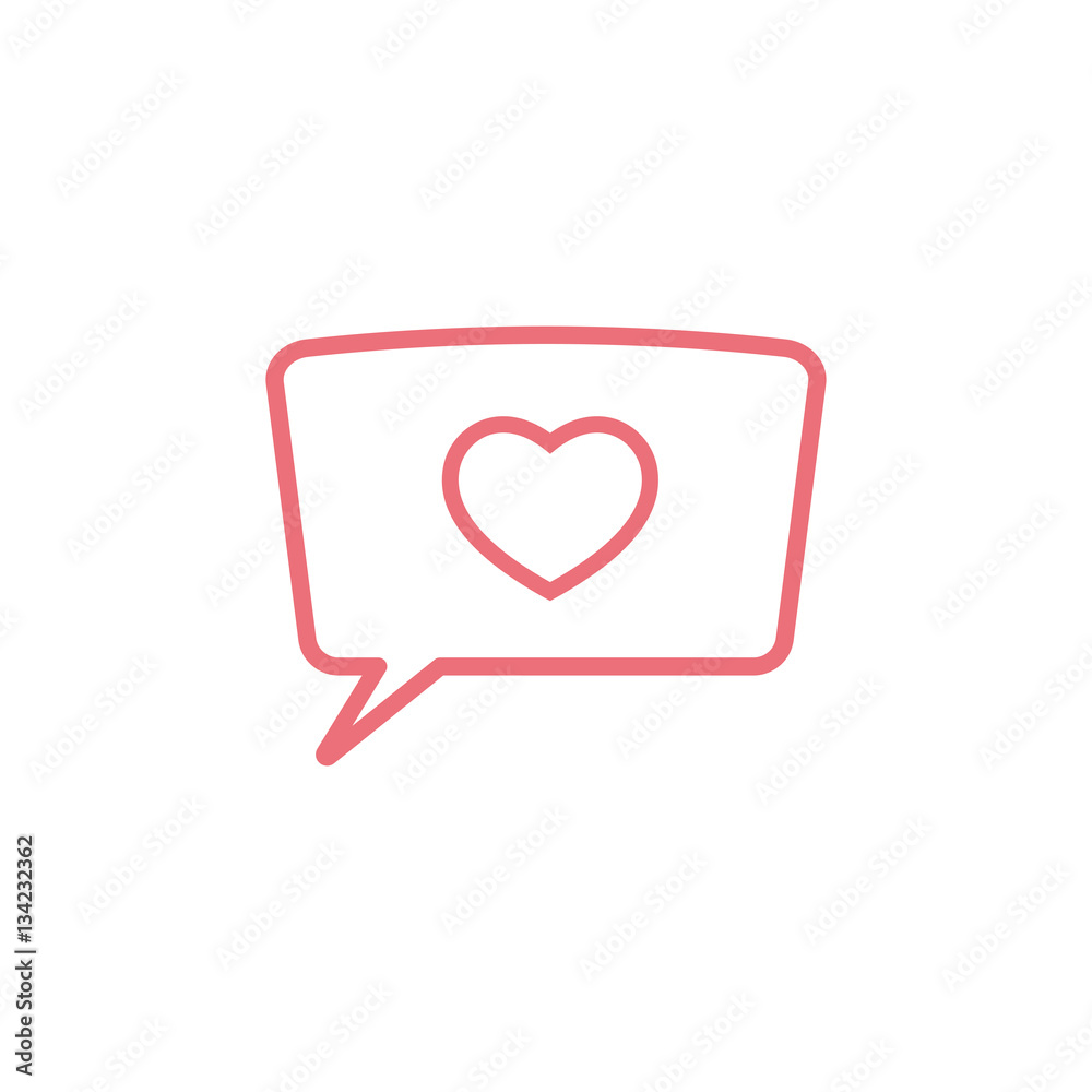 love heart, speech bubble, dialog box icon on white background love heart, speech bubble, dialog box icon on white background