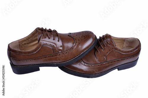 Wallpaper Mural men's fashion shoes brown isolated on white background Torontodigital.ca