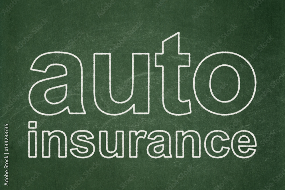 Obraz premium Insurance concept: Auto Insurance on chalkboard background