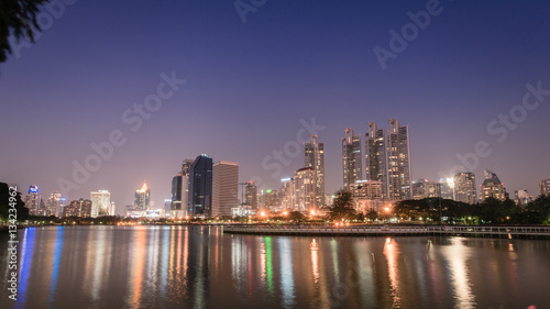 Cityscape bangkok residece and office Tower at night time © VIEWFOTO STUDIO