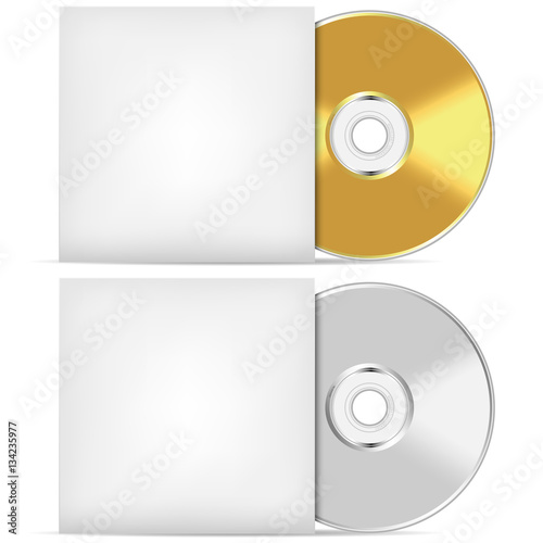 Blank CD or DVD advertising vector template.