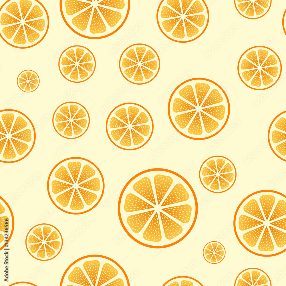 Seamless orange cut yellow vector background.