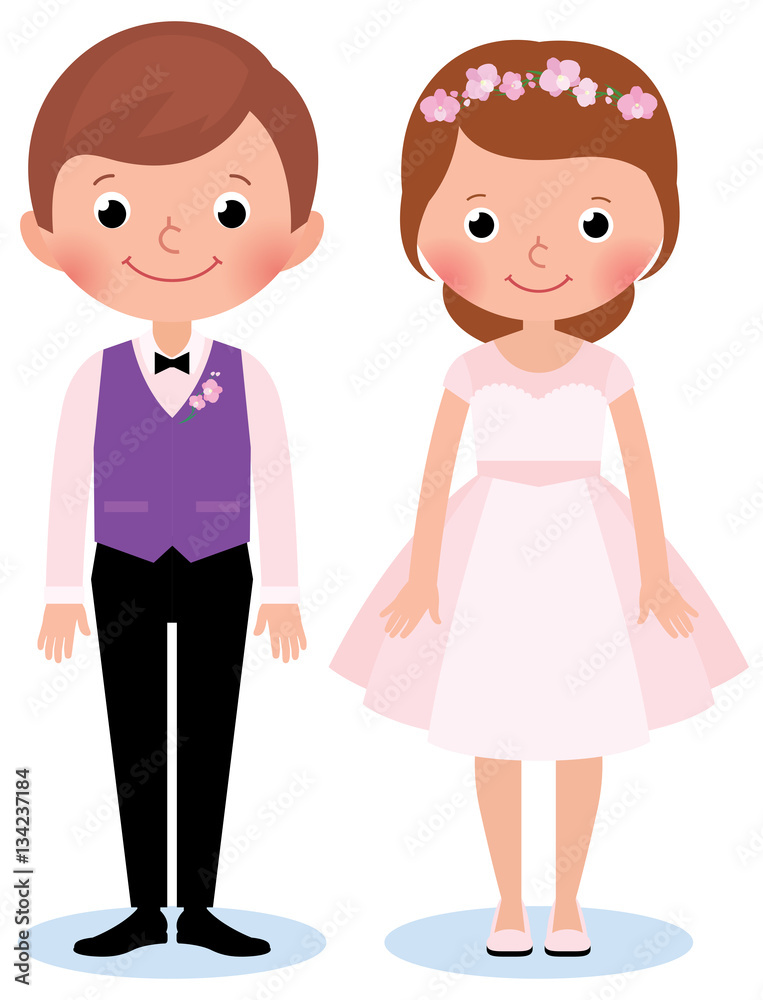 Happy couple newlywed bride and groom on a white background in w Happy couple newlywed bride and groom on a white background in w