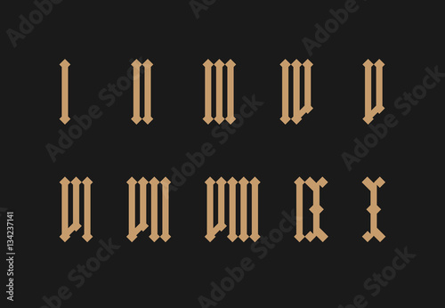 Old style isolated roman numeral set.