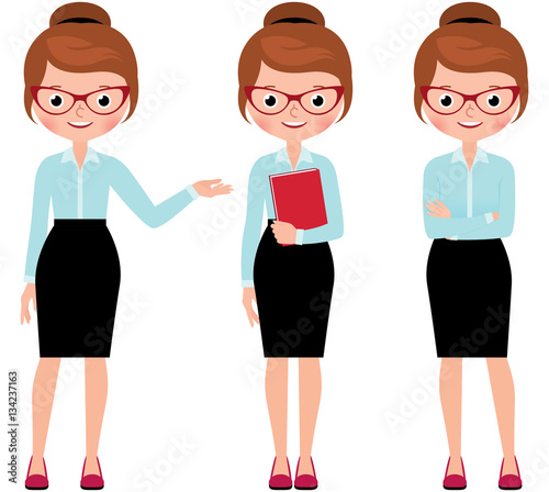 Business woman in full length isolated on a white background in