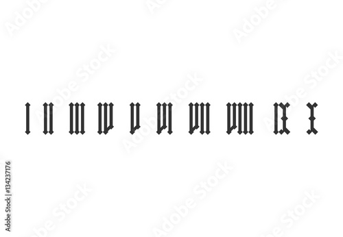 Roman numeral set from one to ten (ID: 134237176)