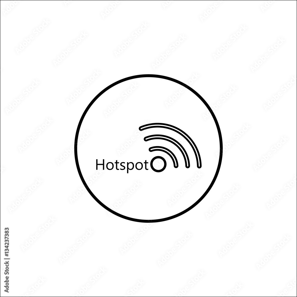 Hotspot line icon, mobile sign and wifi zone, vector graphics, a linear pattern on a white background, eps 10. Hotspot line icon, mobile sign and wifi zone, vector graphics, a linear pattern on a white background, eps 10.