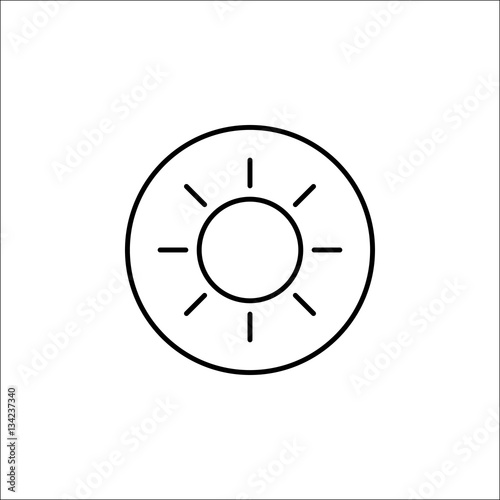 Brightness line icon, mobile sign and sun, vector graphics, a linear pattern on a white background, eps 10.