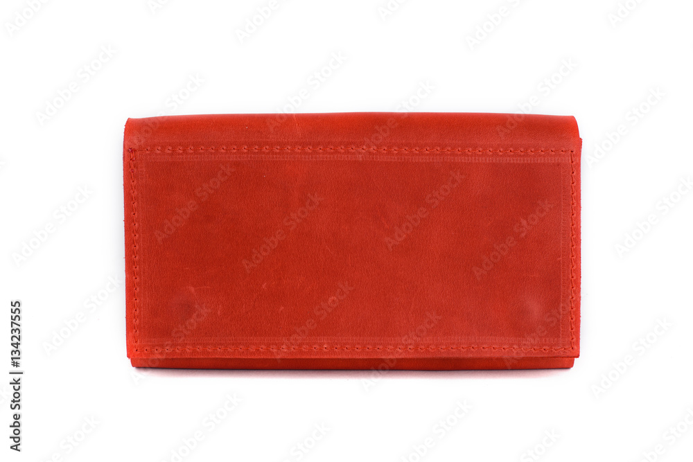Leather wallet on a white background, isolated Leather wallet on a white background, isolated