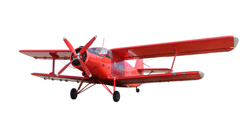 Acrylglasbilder Alte Flugzeuge Roter Doppeldecker mit Kolbenmotor  © Sergey Ogaryov
