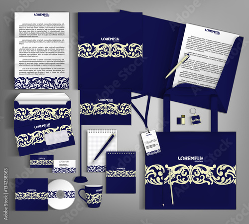 Corporate Identity set with abstract pattern.
